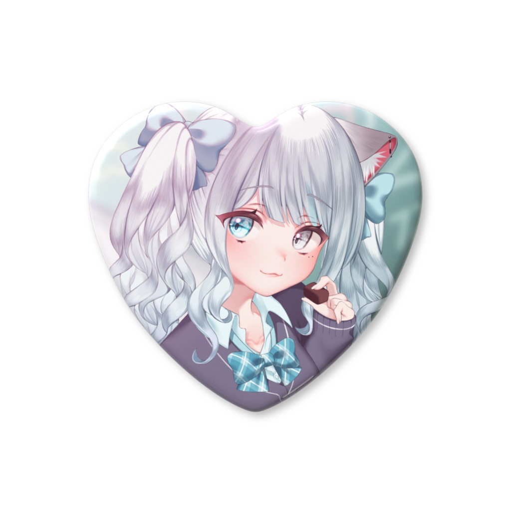 ハート型缶バッジ(バレンタイン)