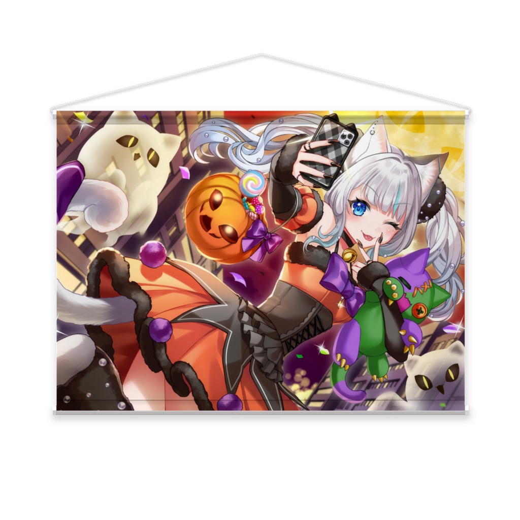ハロウィンイラストタペストリー
