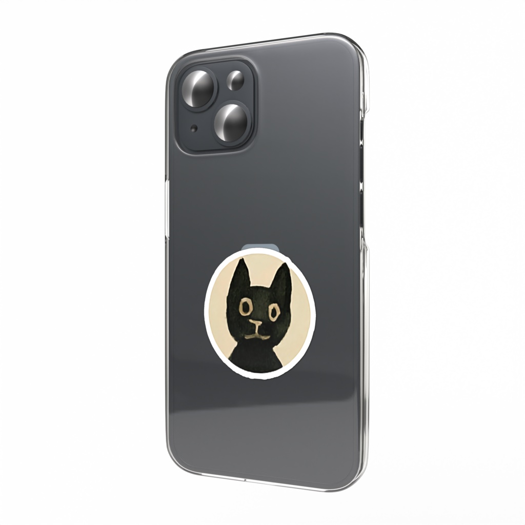 手配されている黒い猫-モバイルアートステッカー