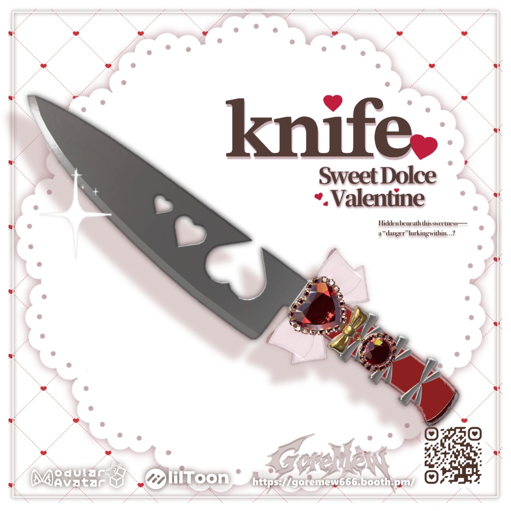 【ギミック付き3D武器モデル】🍫ナイフ🍓【Sweet Dolce Valentine】