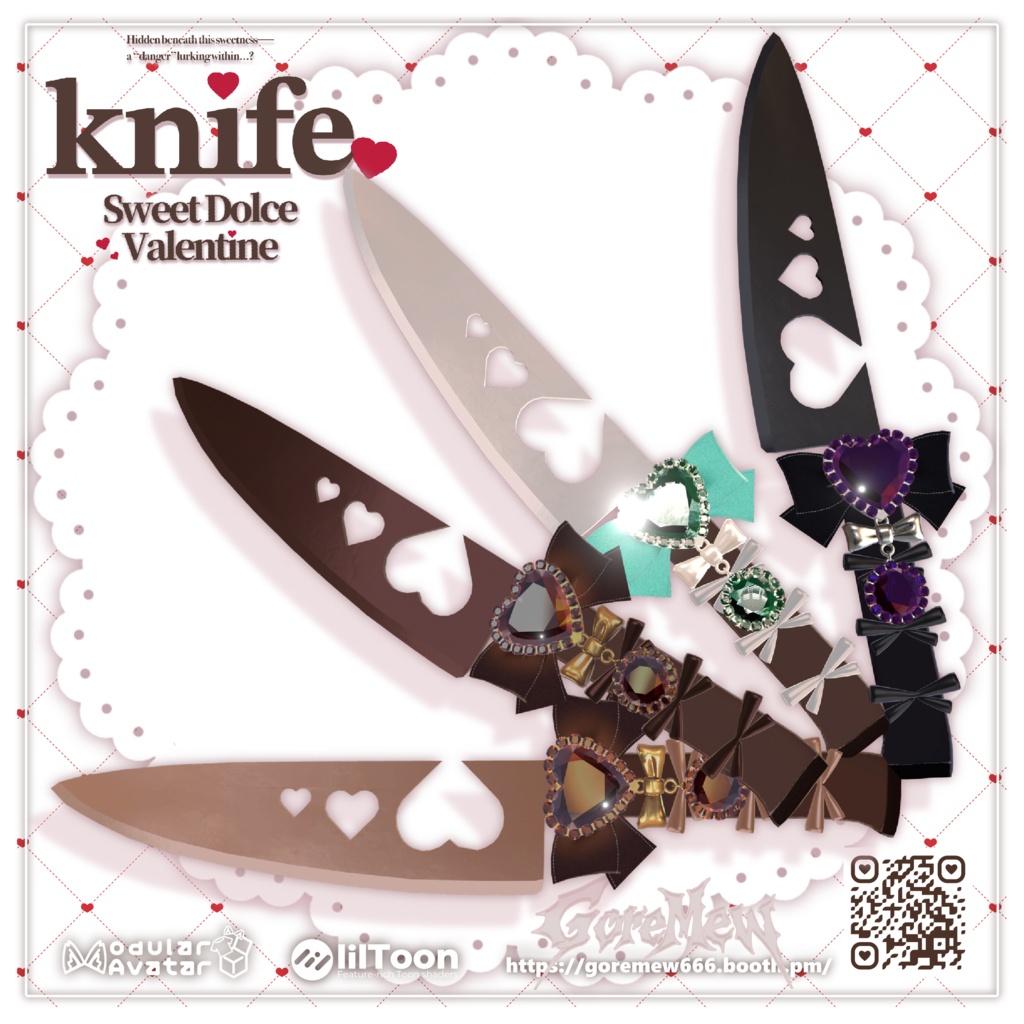 【ギミック付き3D武器モデル】🍫ナイフ🍓【Sweet Dolce Valentine】