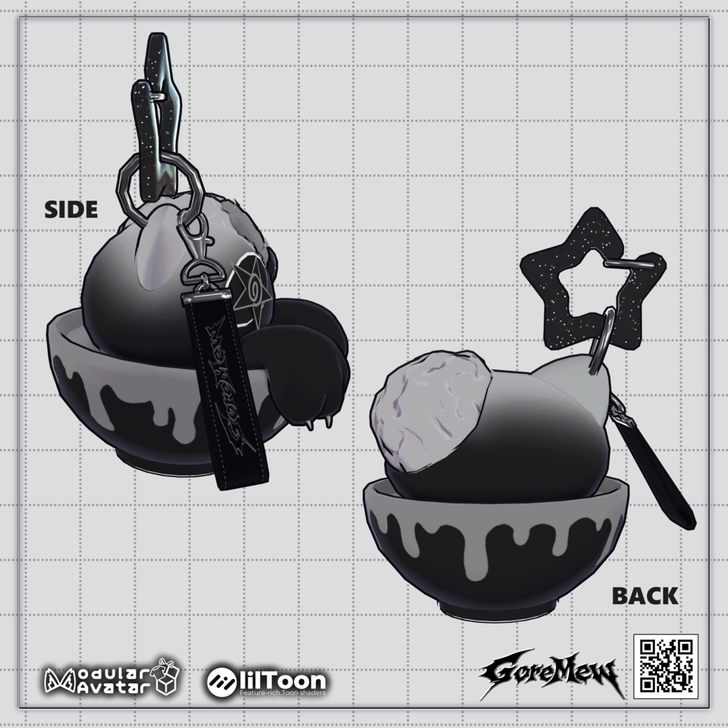 GoreMew Mascot Charm -2000Followers Novelty-