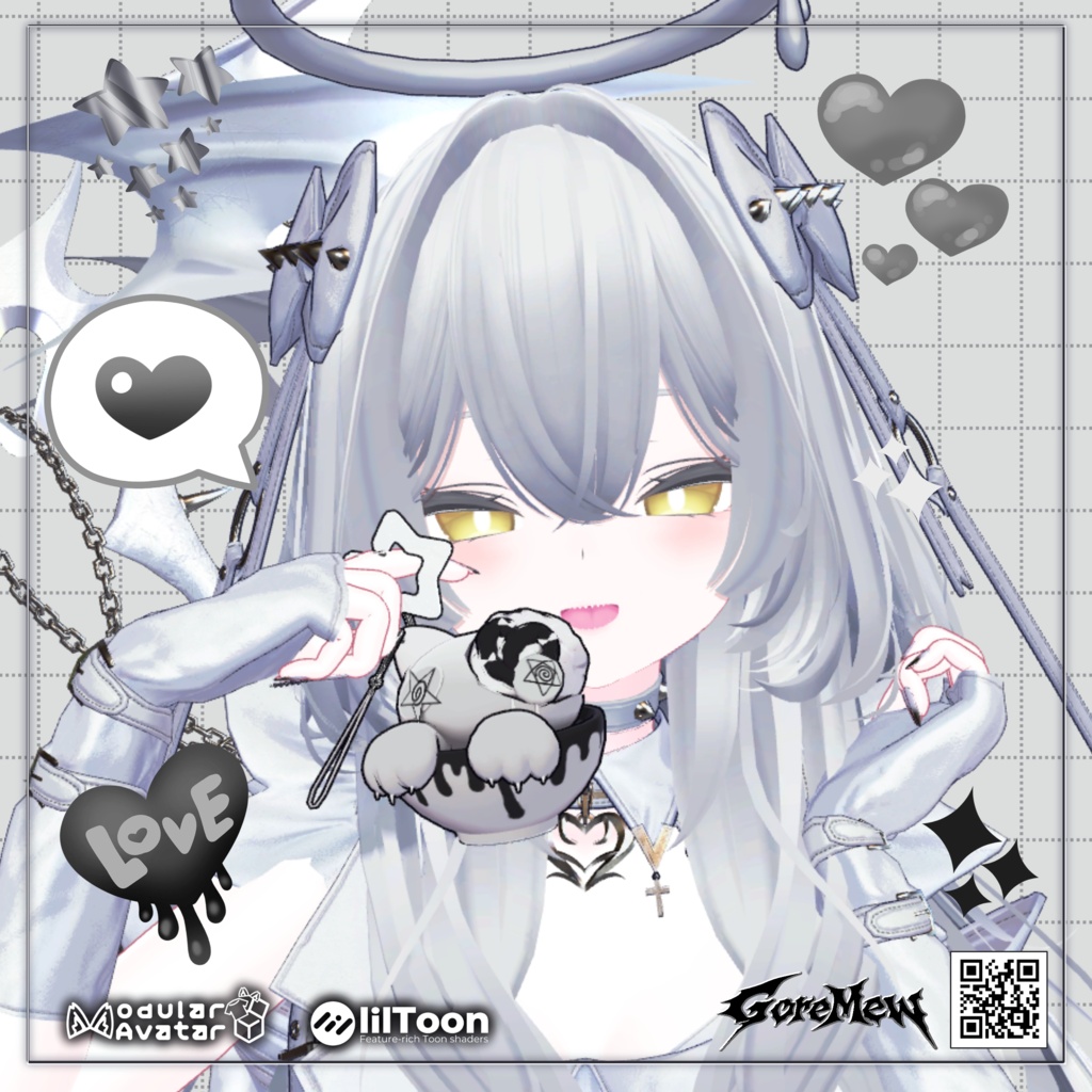 GoreMew Mascot Charm -2000Followers Novelty-