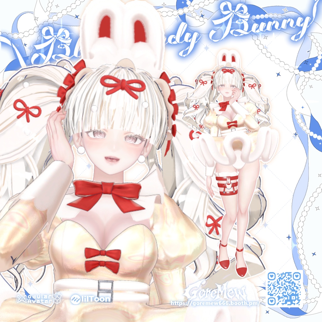 【髪型付き衣装】👯♀️『Blue Lady Bunny』💙【9アバター対応】