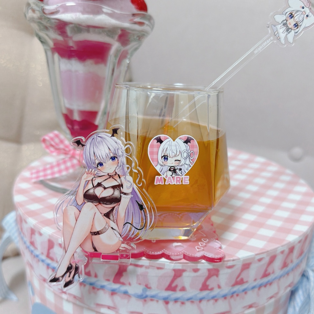 【限定】なぃとめあコラボカフェバーグッズ🤍【アクリルスタンドコースター*オーロラグラス*アクリルキーホルダー*アクリルマドラー*クリアポスター*アイマスク】