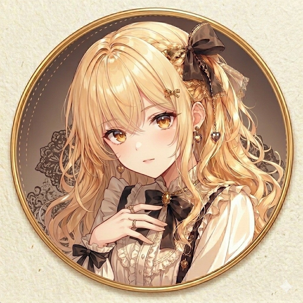 【SNSアイコン】金髪少女 表情差分4種セット