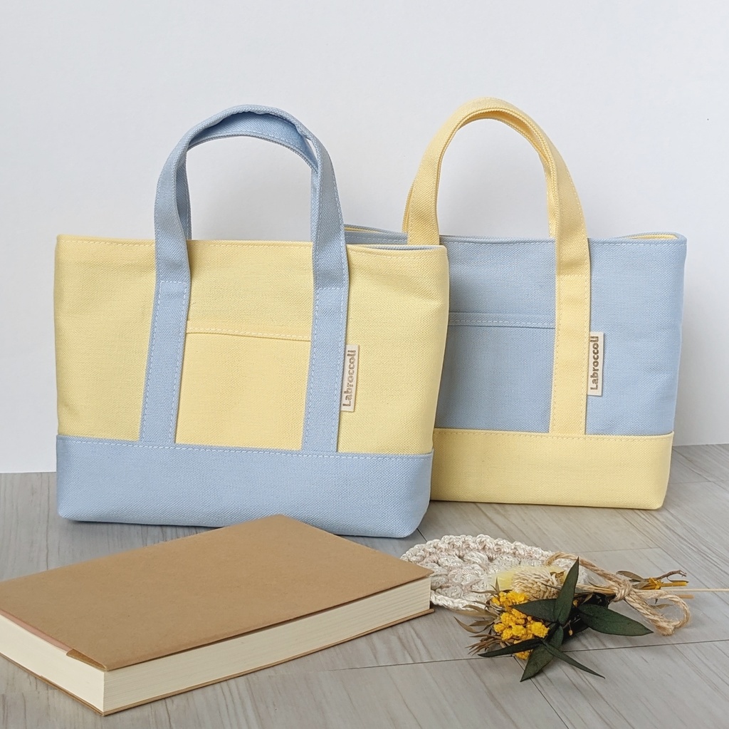 黄黒カラーの文庫サイズトート