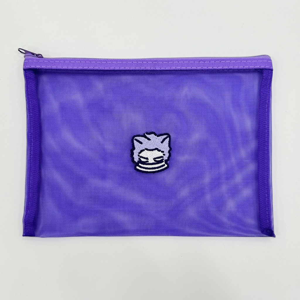 目つきの悪い猫師弟 刺繍メッシュポーチ