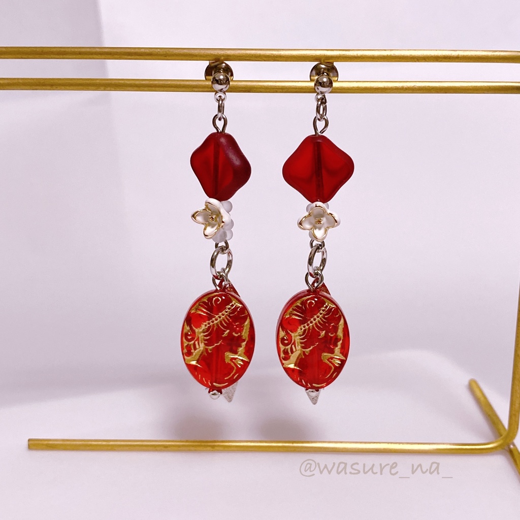 【最遊記】悟浄　赤と白花　イメージアクセサリー