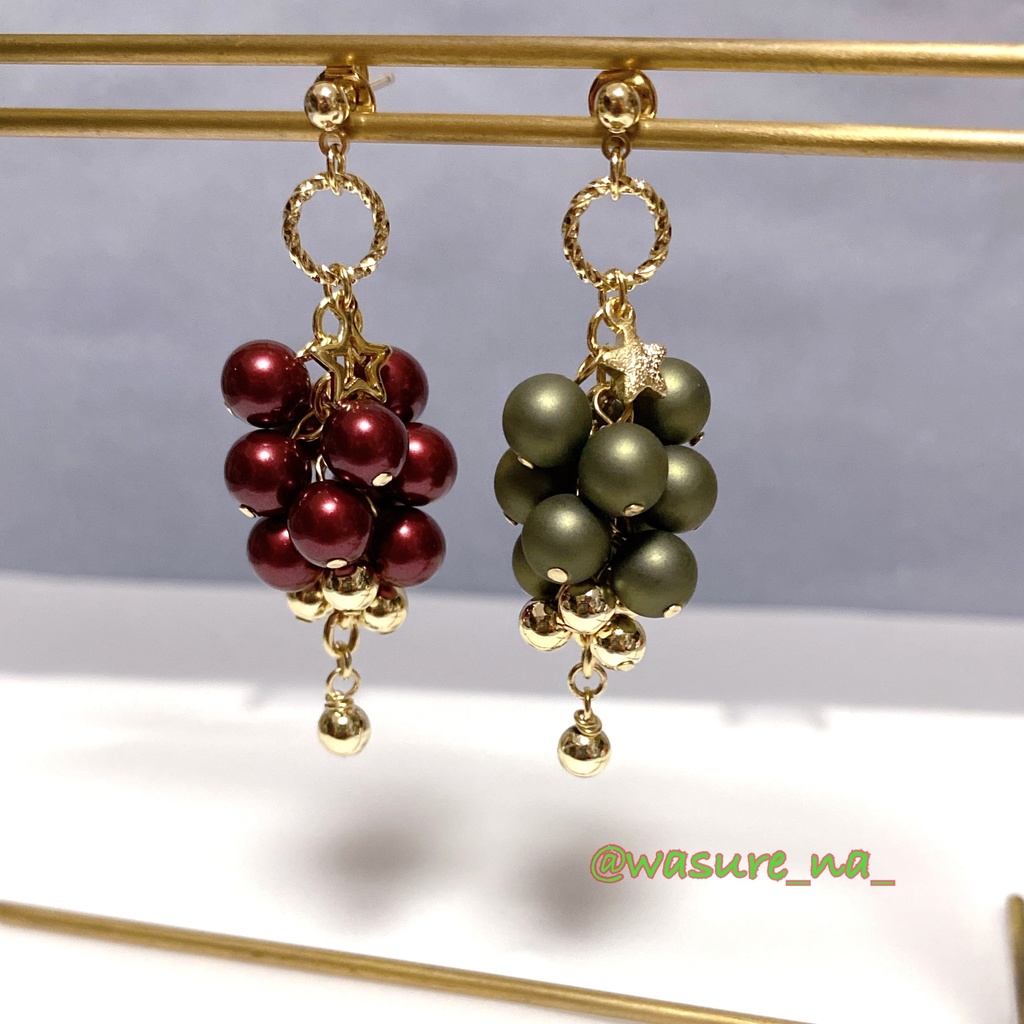 '25winter クリスマスカラー耳飾り