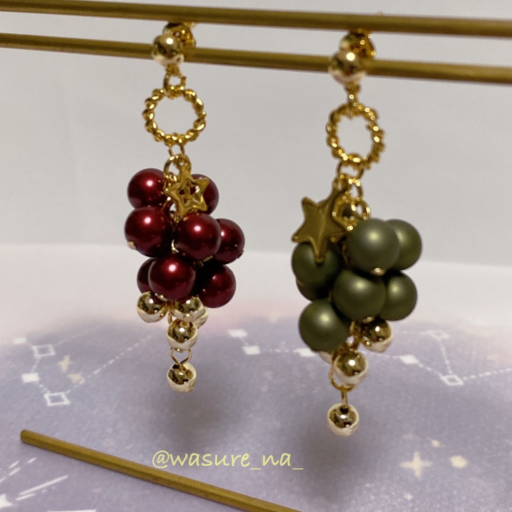 【金アレ対応】'25winter クリスマスカラー耳飾り