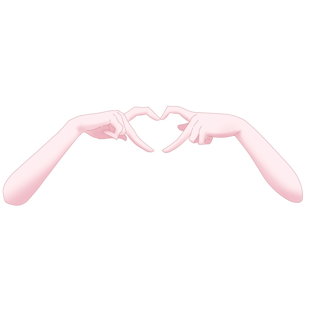 指でラブポーズ