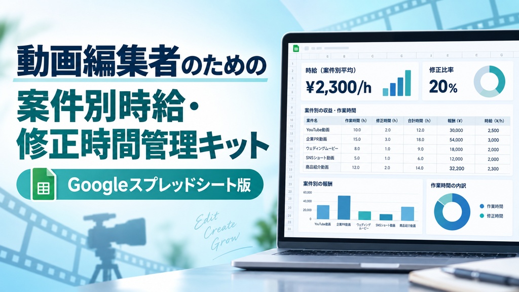 動画編集者のための 案件別時給・修正時間管理キット【Googleスプレッドシート版】
