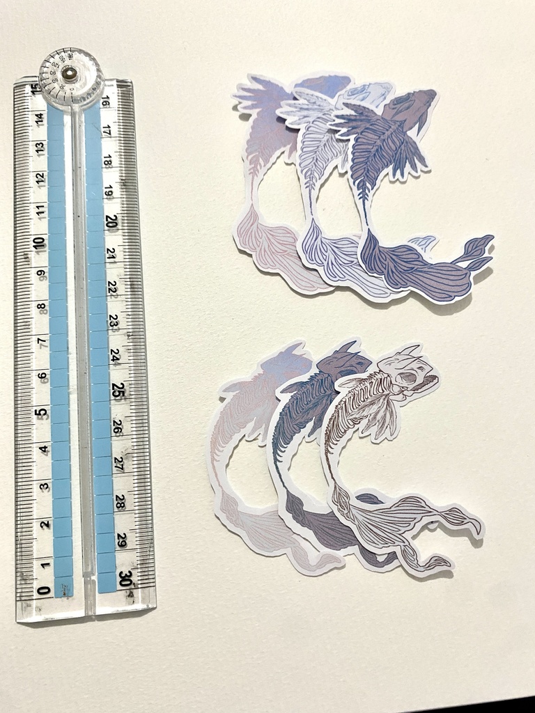 創作骨格 ランダム魚フレークシール