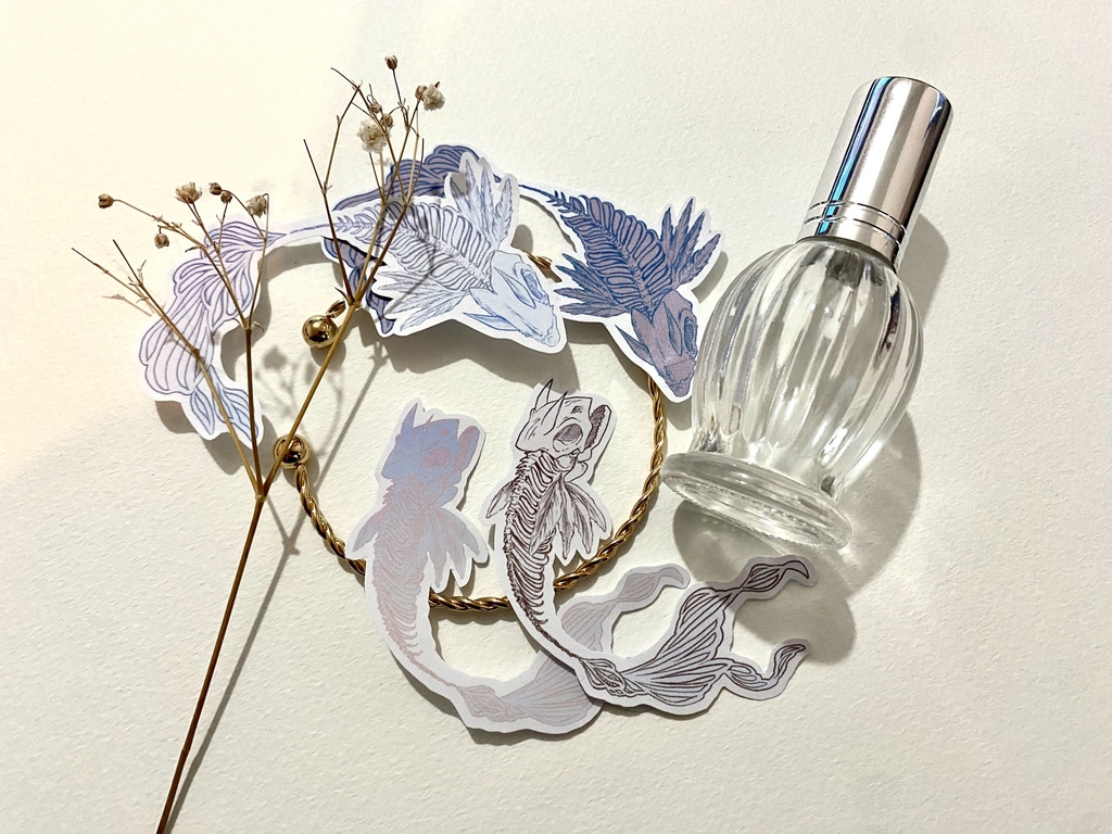 創作骨格　ランダム魚フレークシール