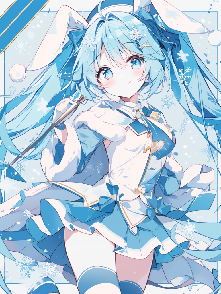 【非公式】 雪ミク タペストリー