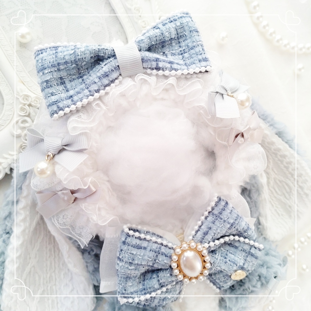 【14〜16cm】ツイードパールの垂れ耳うさぎちゃん