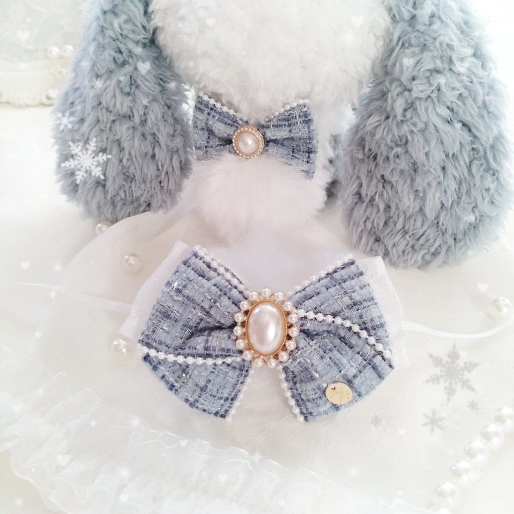 【14〜16cm】ツイードパールの垂れ耳うさぎちゃん