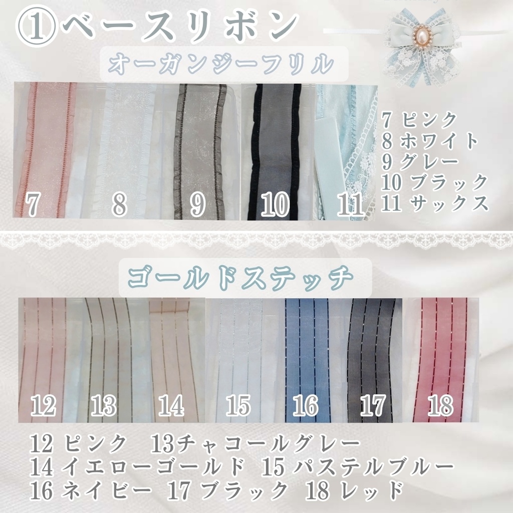 ぬい服 オーダー説明 材料一覧