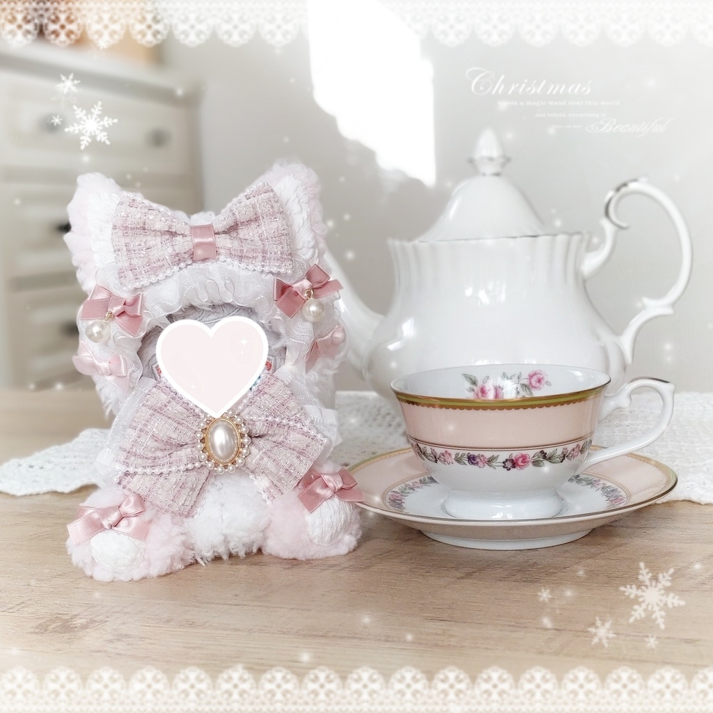 【12〜13cm】ツイードパールのお座り猫ちゃん