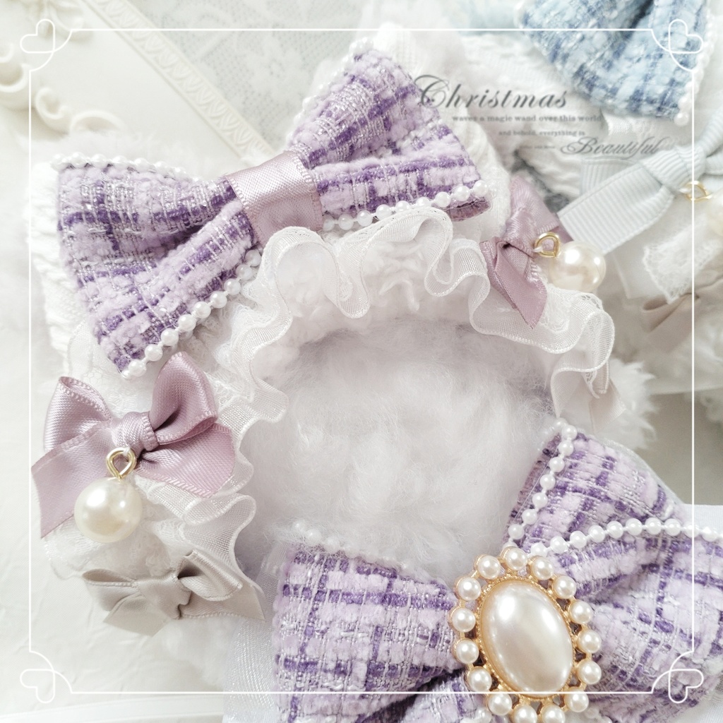 【12〜13cm】ツイードパールのお座り猫ちゃん