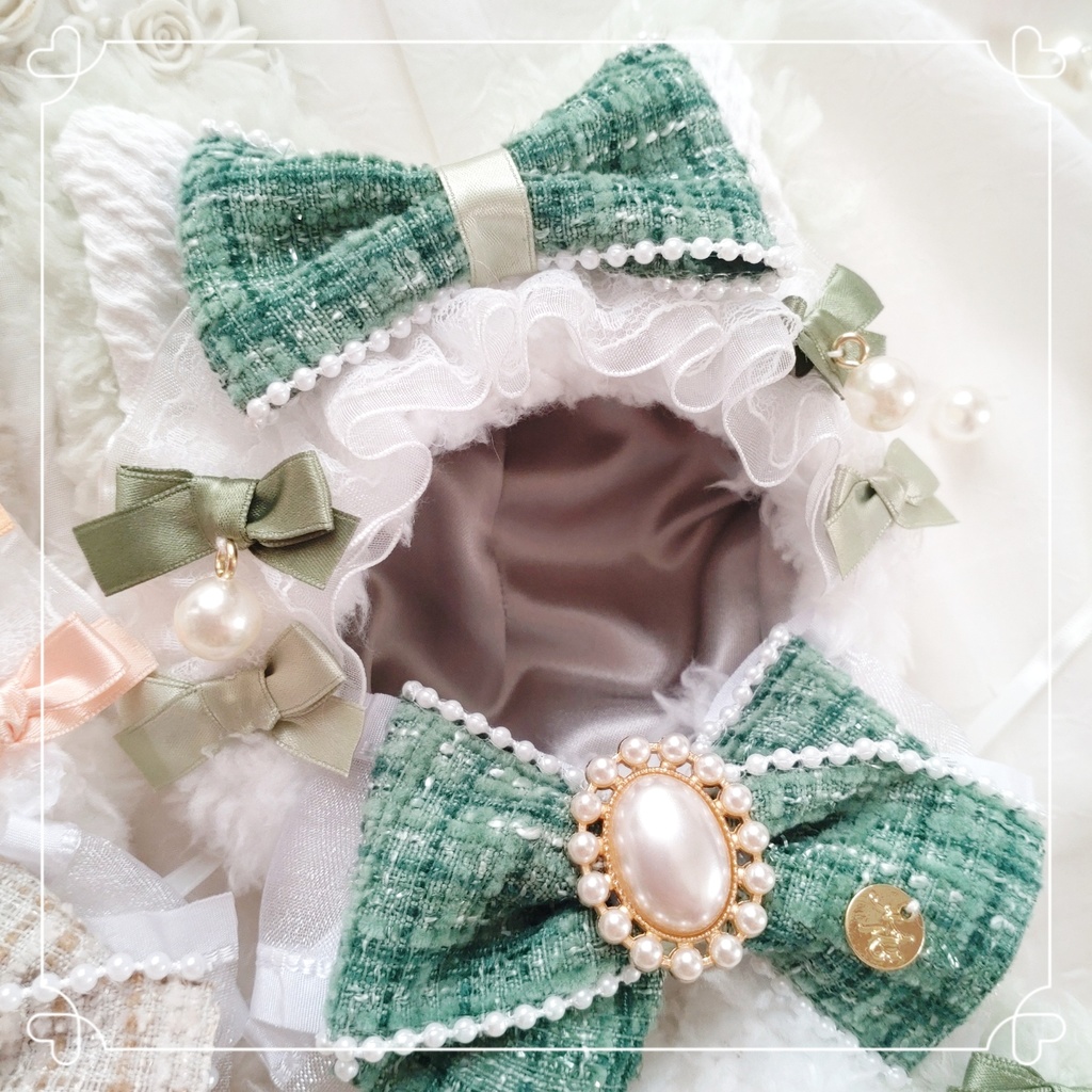 【12〜13cm】ツイードパールのお座り猫ちゃん