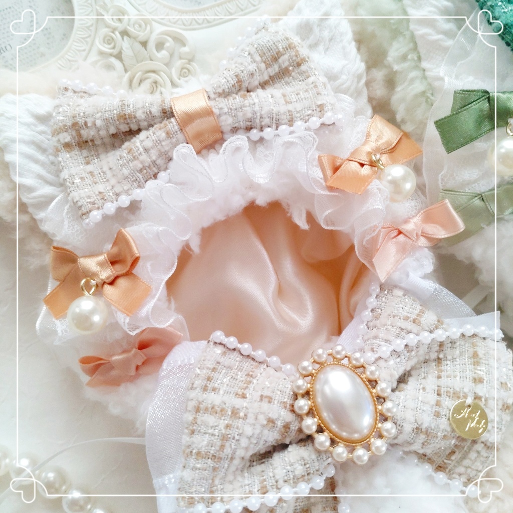 【12〜13cm】ツイードパールのお座り猫ちゃん