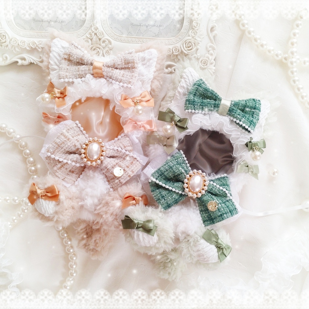 【12〜13cm】ツイードパールのお座り猫ちゃん