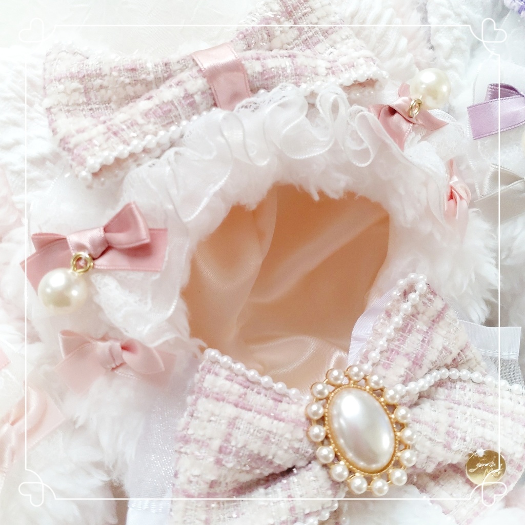 【頭大きめ12〜13cm】ツイードパールのお座り猫ちゃん