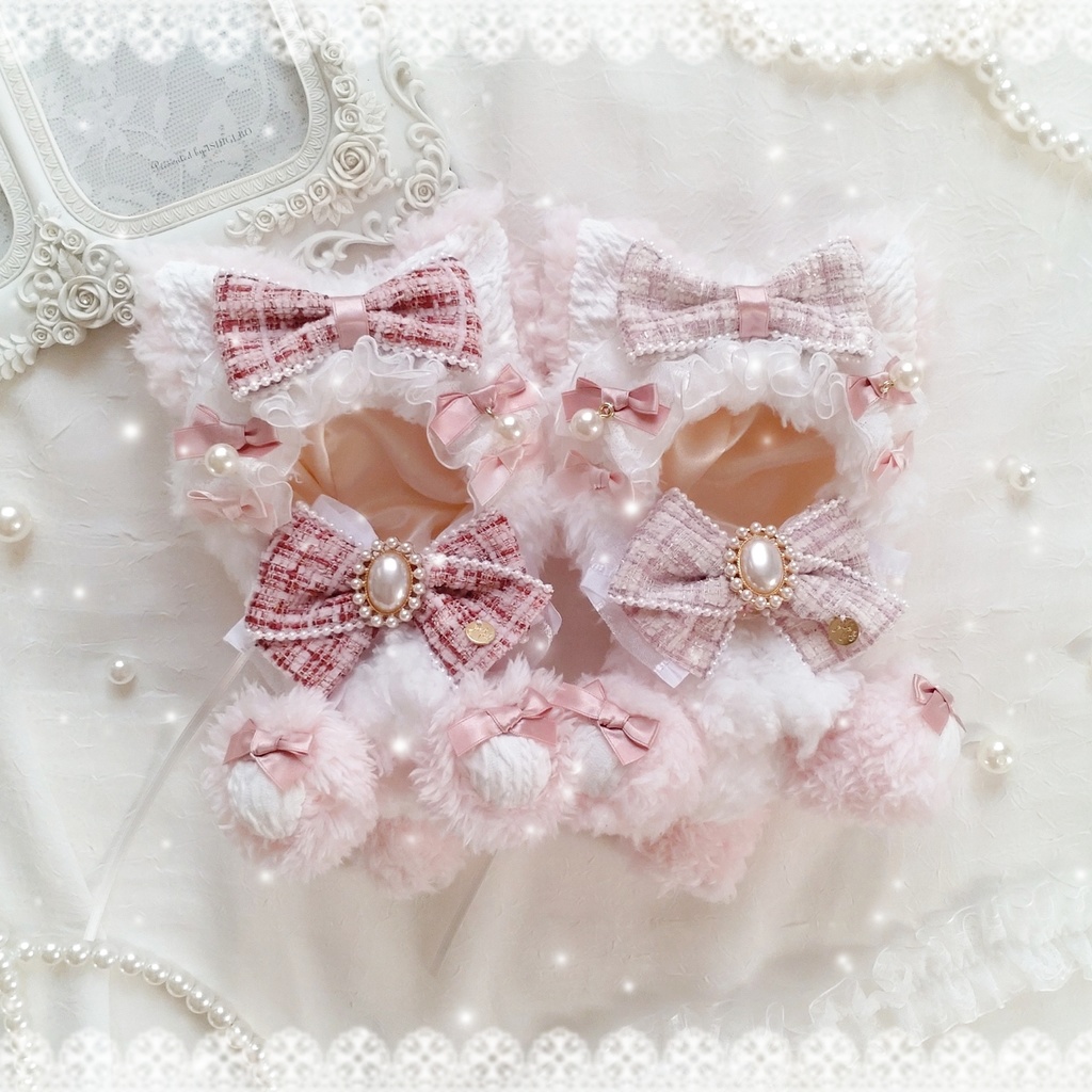 【頭大きめ12〜13cm】ツイードパールのお座り猫ちゃん