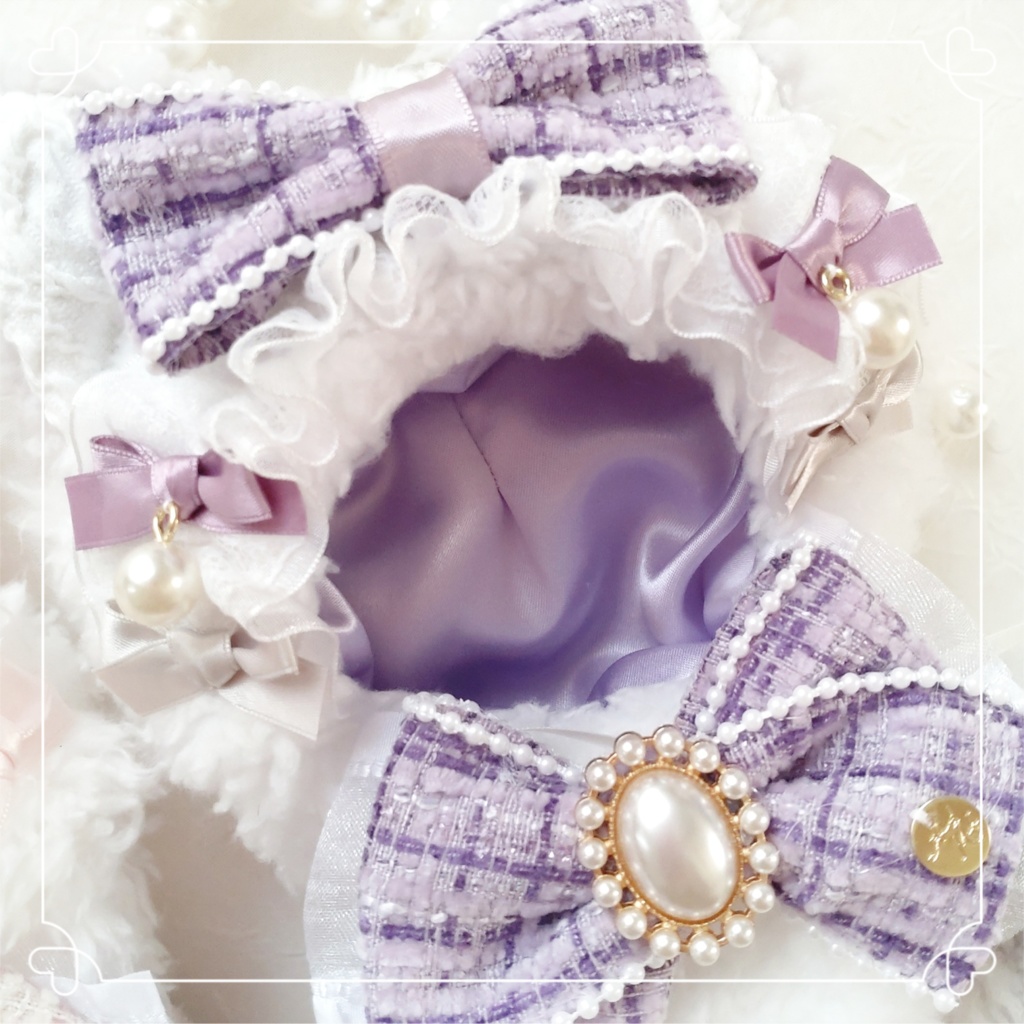 【頭大きめ12〜13cm】ツイードパールのお座り猫ちゃん