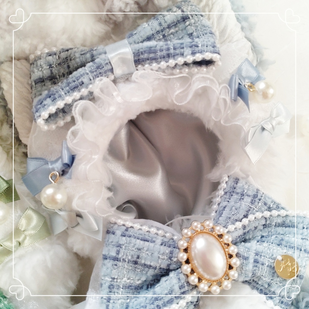 【頭大きめ12〜13cm】ツイードパールのお座り猫ちゃん