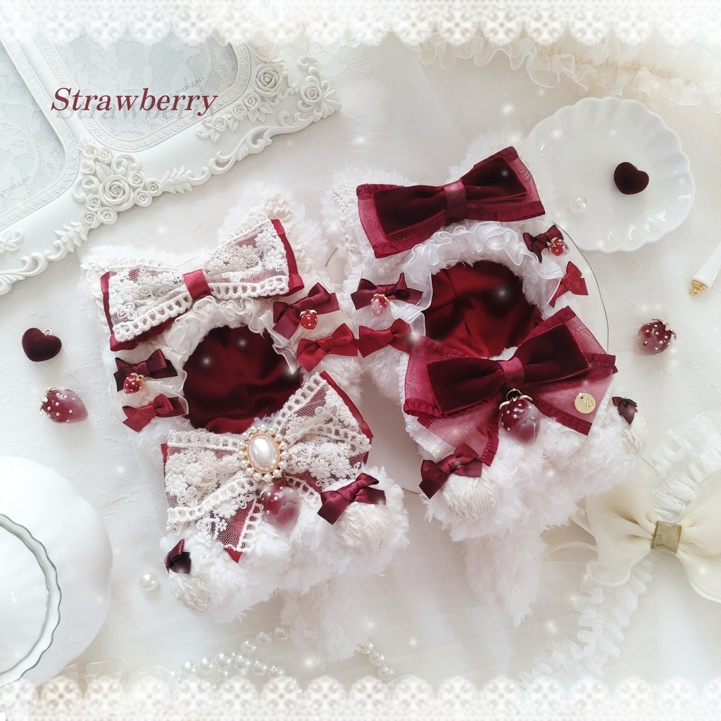 【頭大きめ12〜13cm】Strawberry Party *RED
