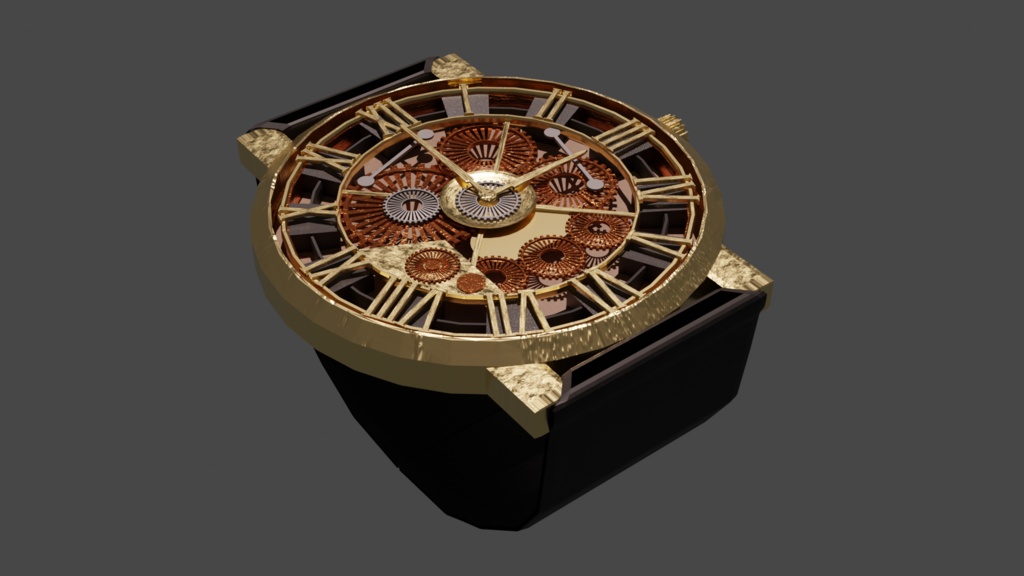 【無料】【オリジナル3Dモデル】スチームパンクな時計‐steampunk clock
