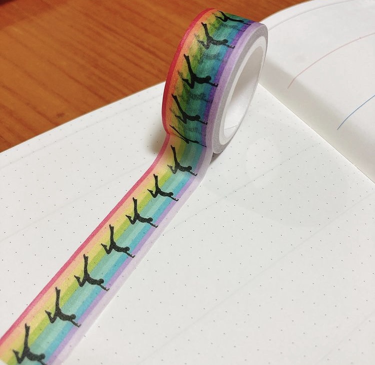 男子新体操/鹿倒立マスキングテープ(レインボー)
