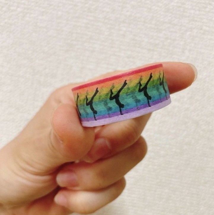 男子新体操/ロープマスキングテープ(レインボー)