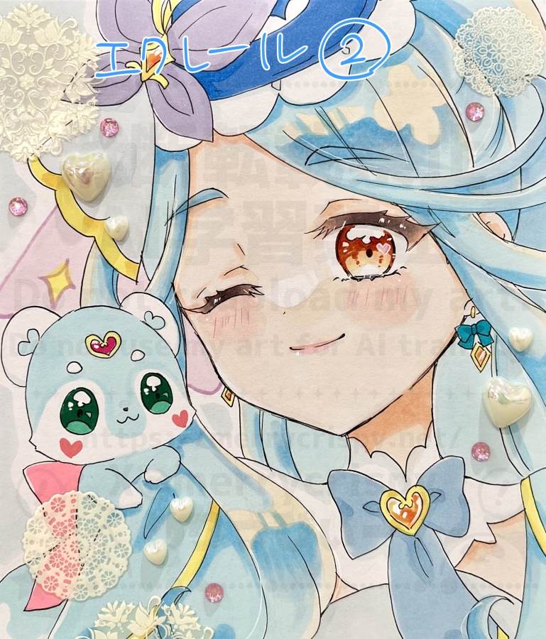 名探偵プリキュア!手描き色紙+ポストカード2種セット