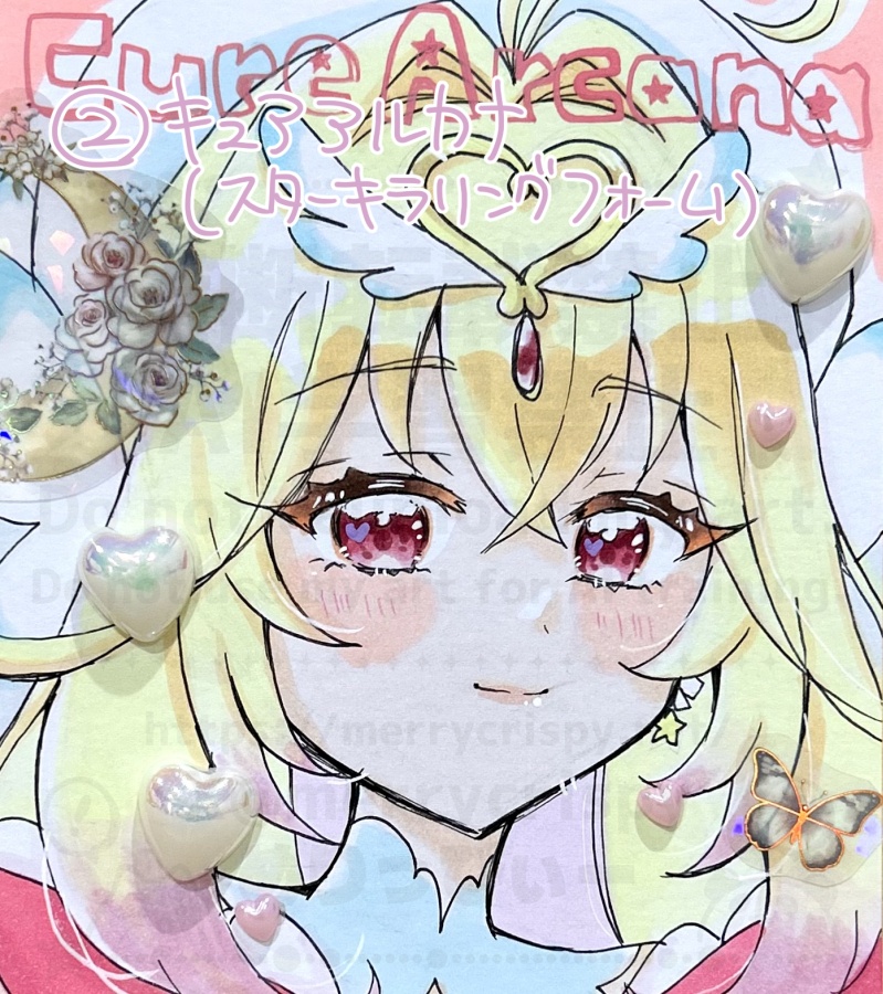 名探偵プリキュア! 手描き色紙 寸松庵サイズ