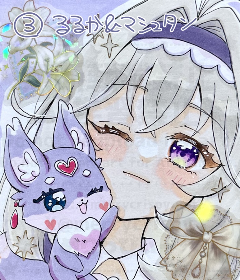 名探偵プリキュア! 手描き色紙 寸松庵サイズ