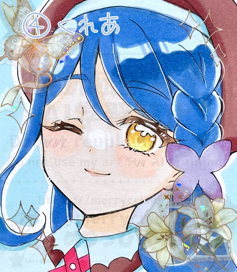 名探偵プリキュア! 手描き色紙 寸松庵サイズ