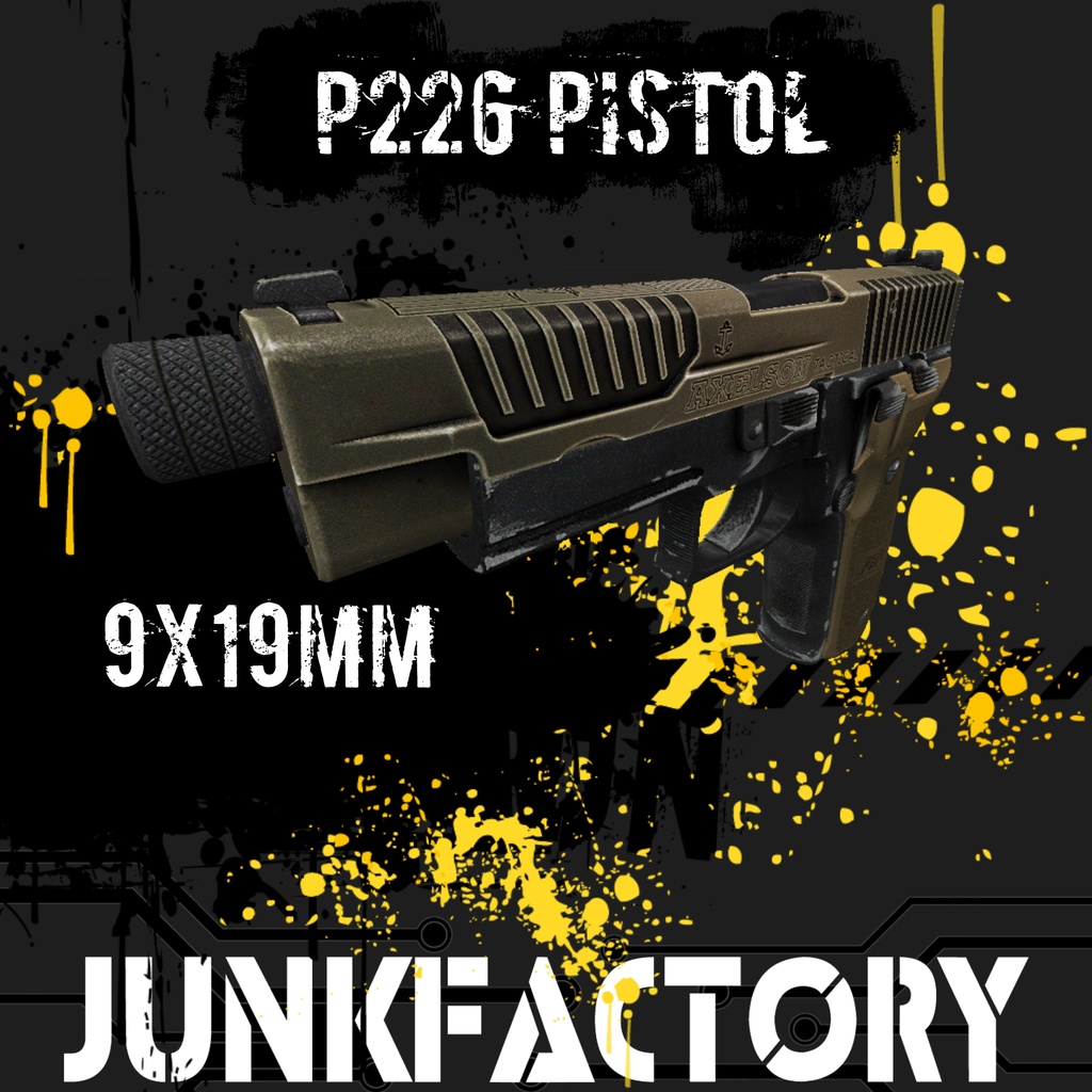 【VRChat想定】9㎜ P226 Pistol、ワールド固定、射撃などのギミック付き