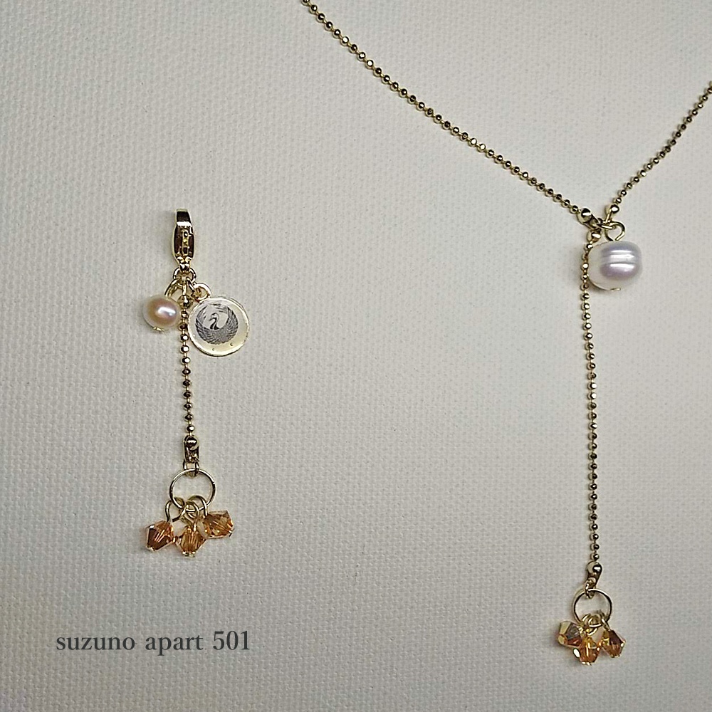 鶴丸国永 T型のネックレスとチャームのセット