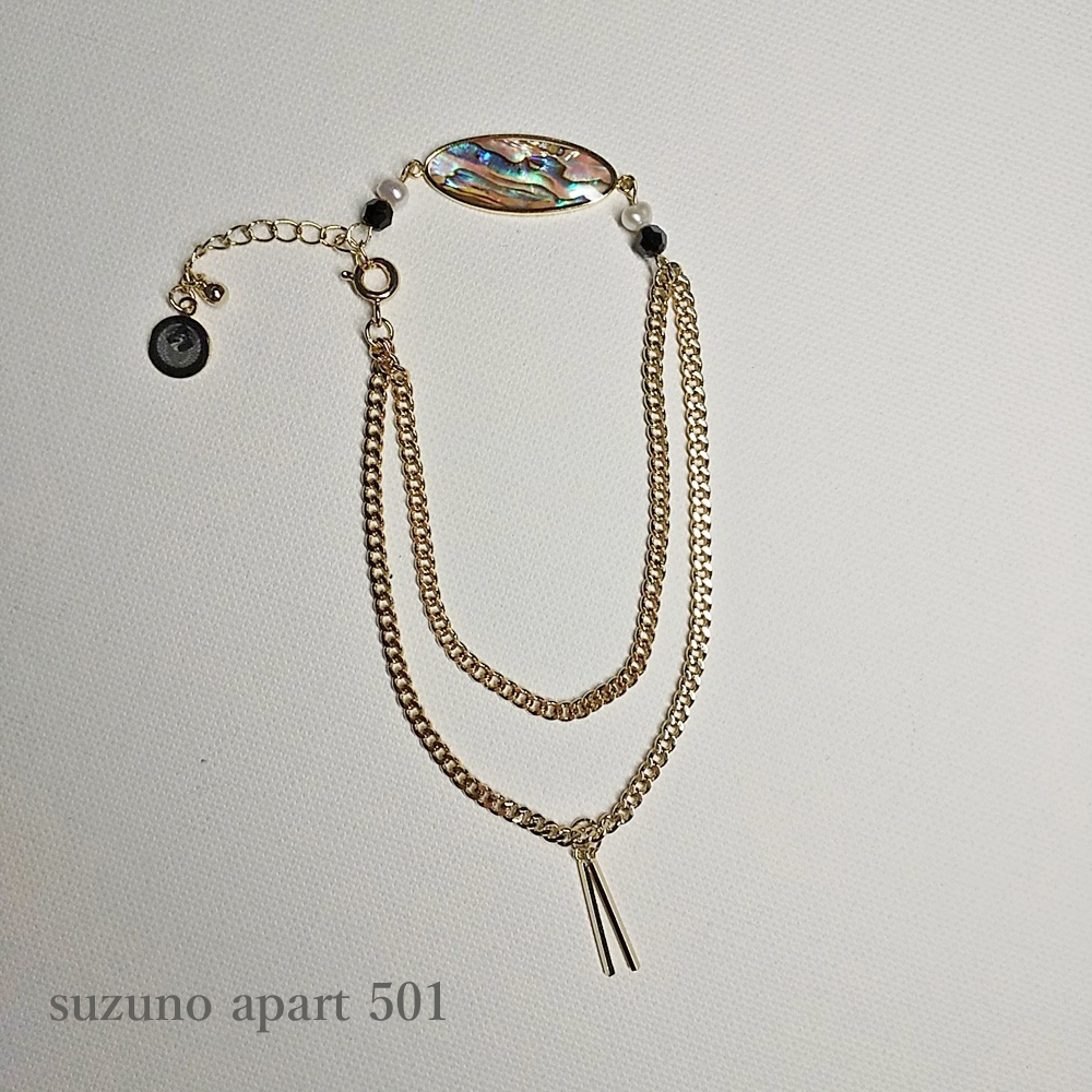 黒 鶴丸国永 シェルブレスレット
