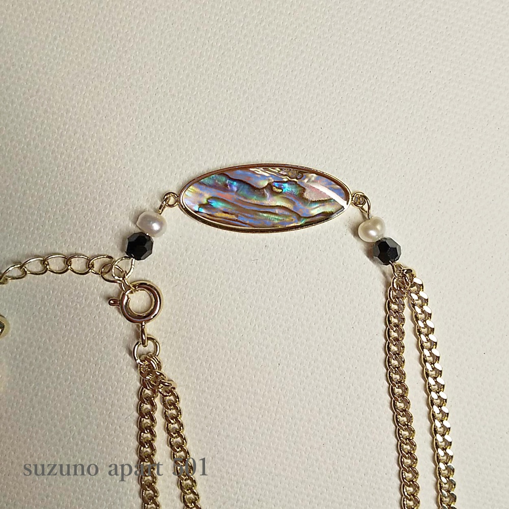 黒 鶴丸国永 シェルブレスレット