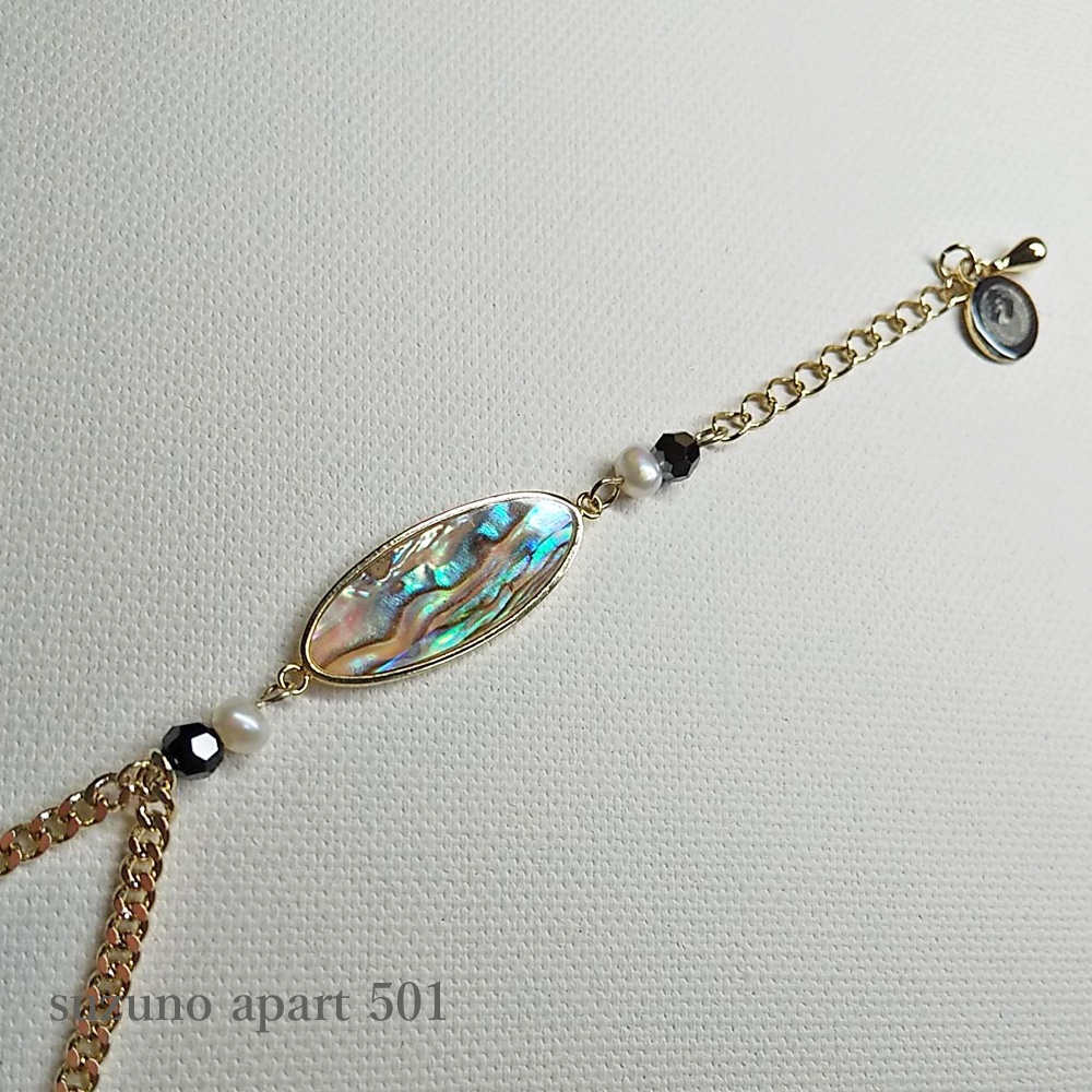 黒 鶴丸国永 シェルブレスレット