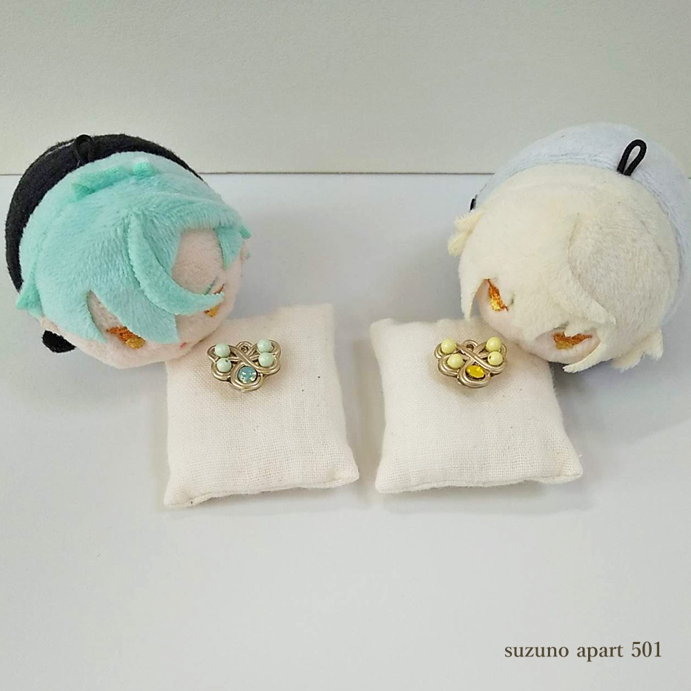 源氏 ミニ ちょう髪飾りセット(マグネットピアス)