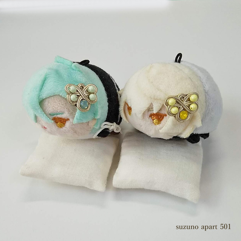 源氏 ミニ ちょう髪飾りセット(マグネットピアス)