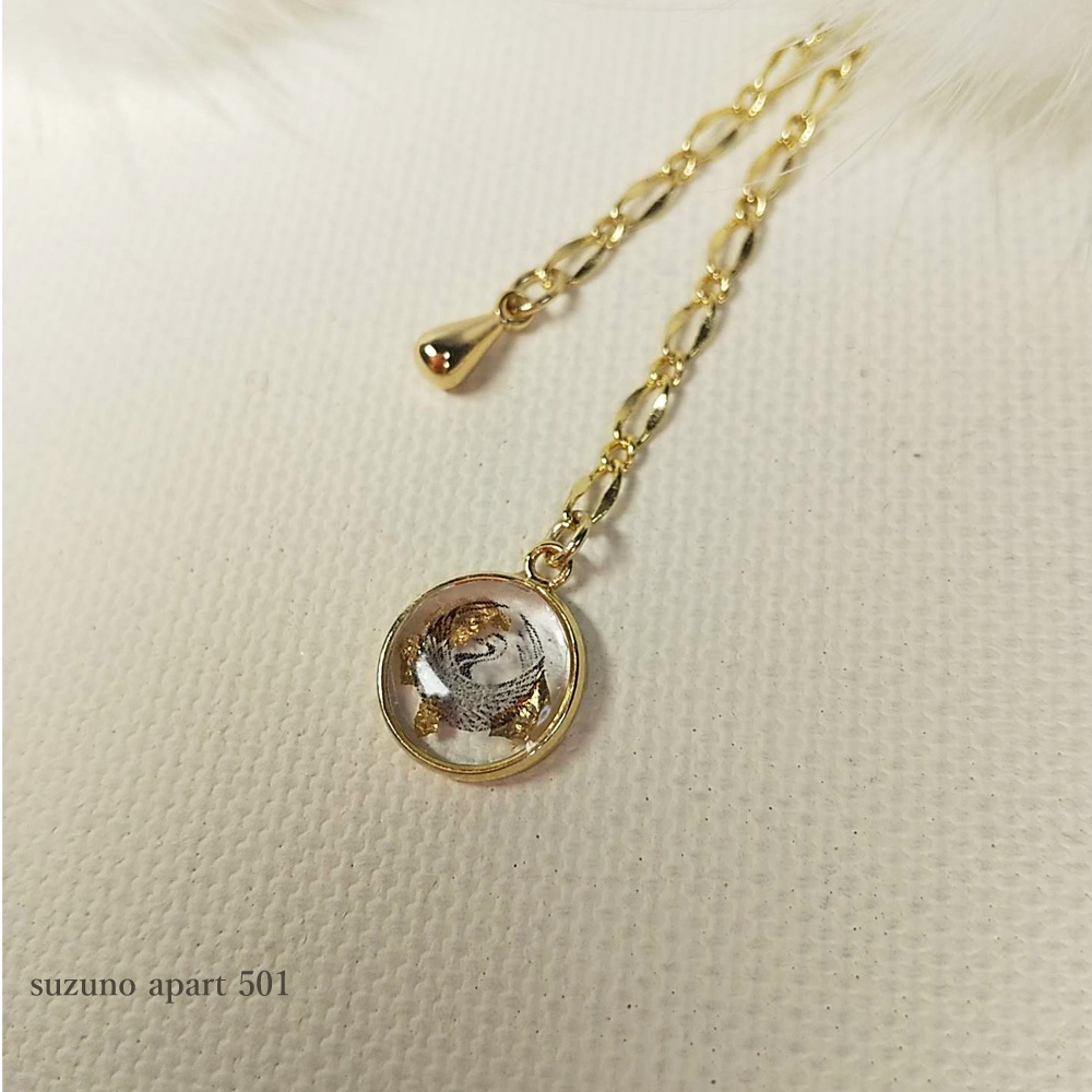 鶴丸国永 ファーのイヤーアクセサリー(ピアスorイヤリング)