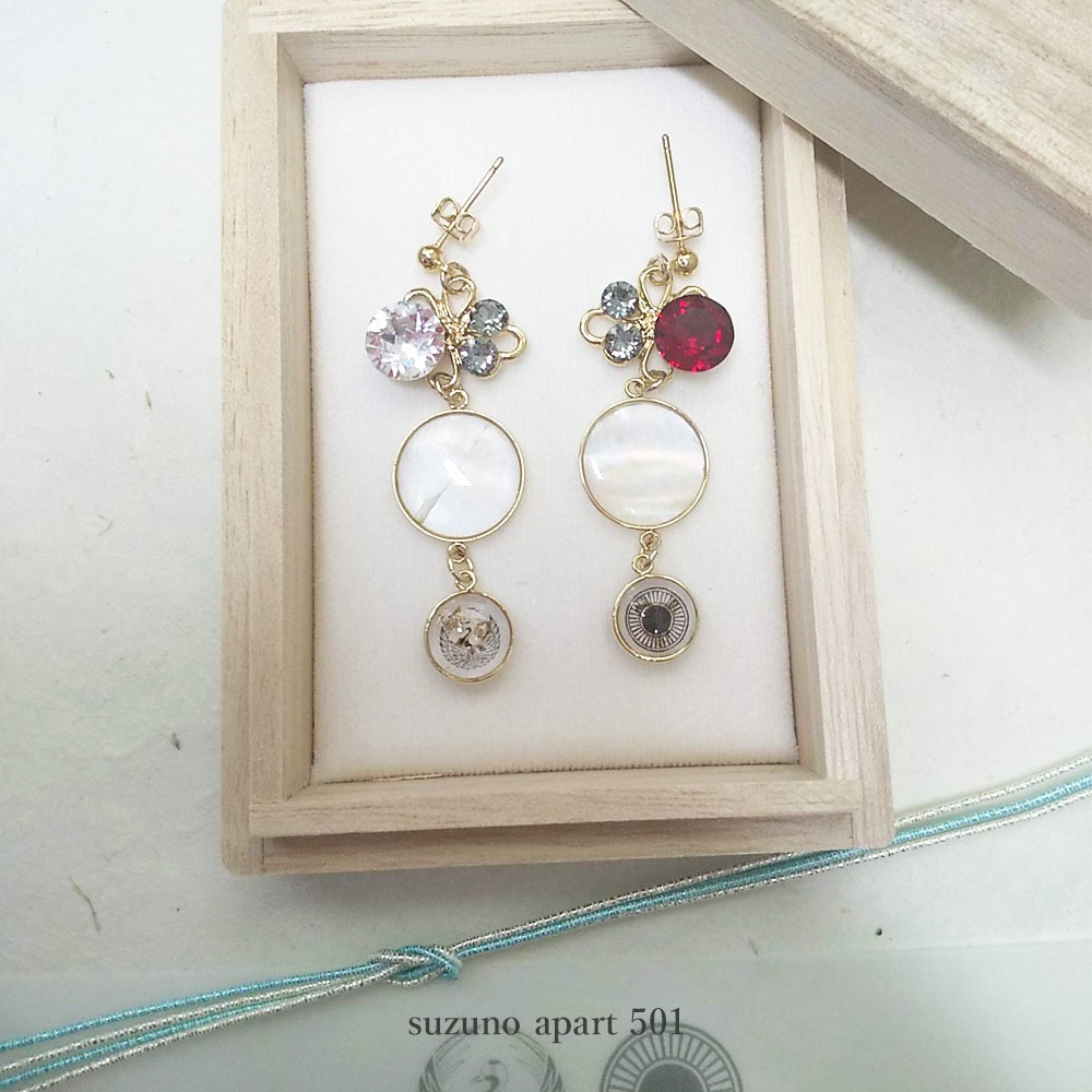 冬のシェル 鶴丸国永と大俱利伽羅 イヤーアクセサリー