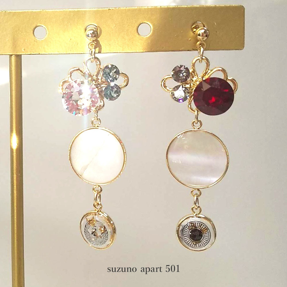 冬のシェル 鶴丸国永と大俱利伽羅 イヤーアクセサリー